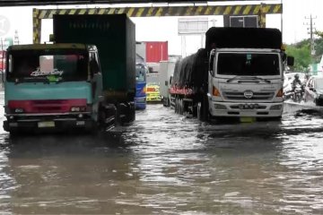 Banjir ganggu arus lalu lintas di jalur Pantura Semarang