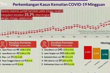 Satgas: Kematian akibat COVID-19 meningkat 25,3 persen