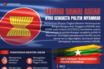 Seruan damai ASEAN atas sengketa politik Myanmar