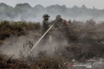 Pemadaman karhutla di Kampar Riau