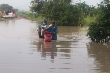 Banjir luapan Kali Lamong di Kabupaten Gresik terjang sejumlah desa