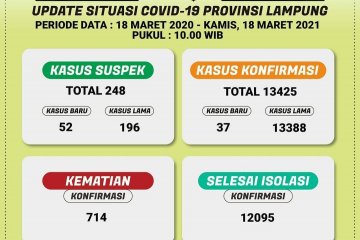 Dinkes catat pasien sembuh dari COVID-19 di Lampung tambah 63