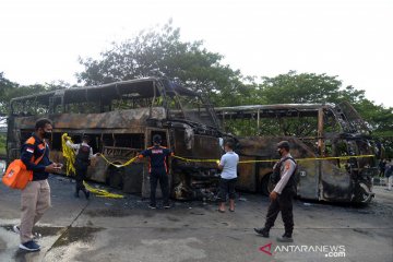 Dua Bis Antarprovinsi Hangus Terbakar