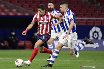 Gol semata wayang Suarez kokohkan Atletico Madrid di puncak klasemen