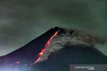 Gunung Merapi meluncurkan tiga kali awan panas guguran pada Jumat pagi