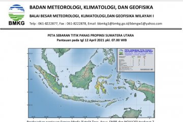 BMKG pantau tujuh titik panas di Sumatera Utara