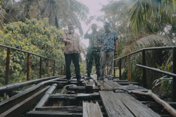 Wabup Hairan dan Dandim Tanjab tinjau jembatan ambrol target TMMD di Muara Papalik