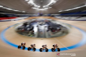 Uji coba velodrome Olimpiade Tokyo