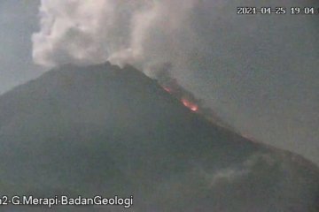 Awan panas guguran Gunung Merapi meluncur sejauh 1,5 km