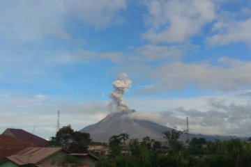 Sinabung semburkan abu vulkanik setinggi 1.000 meter