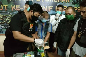 Satgas Pamtas Yonif 642 gagalkan penyelundupan 1,7 kilogram sabu