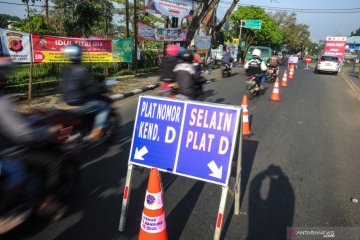 Penyekatan arus pemudik di jalan perbatasan Kota Bandung