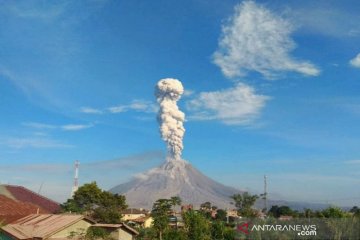 Gunung Sinabung luncurkan abu vulkanik setinggi 2.500 meter