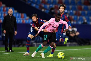 Diimbangi Levante, Barcelona kembali buang kesempatan ke puncak
