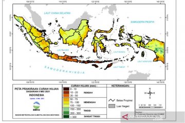 BMKG prakirakan potensi hujan lebat di beberapa daerah Indonesia