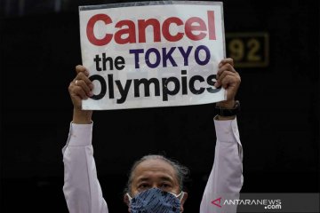 Aksi tolak pelaksanaan Olimpiade Tokyo