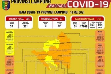 Tambah 267 H+5 Lebaran, positif COVID-19 di Lampung jadi 17.069 kasus