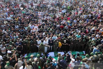 Suasana pemakaman warga Palestina pascagencatan senjata Israel-Hamas