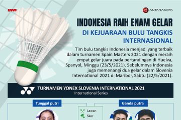 Indonesia raih enam gelar di kejuaraan bulu tangkis internasional