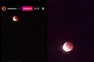 Warga Palangka Raya antusias saksikan fenomena "super blood moon"