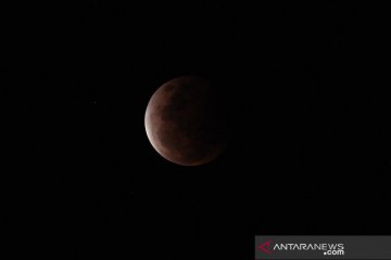 Penampakan gerhana bulan total di Pamekasan