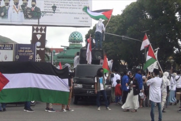 Aksi damai muslim Kota Ambon untuk Palestina