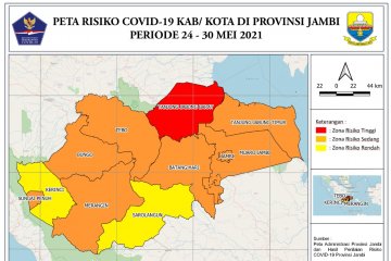 Satgas: Tanjung Jabung Barat zona merah COVID-19, Kota Jambi oranye