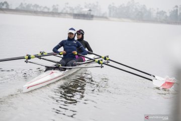 Latihan atlet dayung Rowing untuk Olimpiade Tokyo 2020