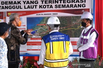 Presiden Jokowi tinjau proyek pembangunan Tol Semarang-Demak
