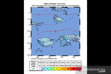 Gempa magnitudo 5,4 guncang Maluku
