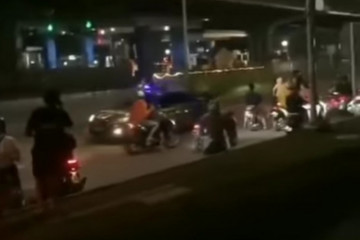 Personel kepolisian diserang geng motor saat bubarkan balap liar