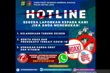 Polda Metro buka hotline pengaduan penimbunan dan hoaks COVID-19