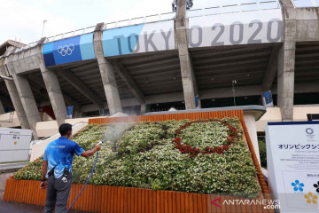 Venue berhias jelang pembukaan Olimpiade Tokyo