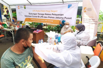 LPS-Polres Jakpus gelar vaksinasi massal di Tanah Abang