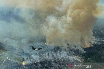 Pilot tempur F-16 TNI AU temukan titik api kebakaran hutan dan lahan di Riau