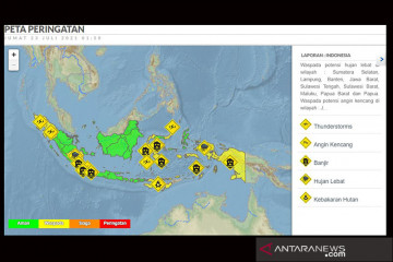 BMKG keluarkan peringatan hujan lebat di beberapa wilayah Indonesia