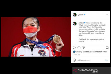 Presiden Jokowi ucapkan selamat buat lifter Windy Cantika Aisah