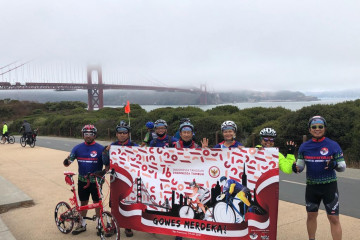 Warga Indonesia bersepeda bersama seberangi Golden Gate San Francisco