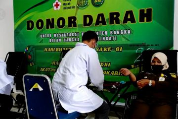 Puluhan kantong darah sumbangan dari Kejari Bangka