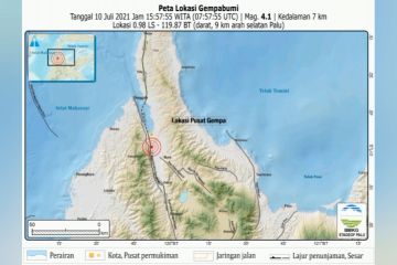 Gempa  4.1 magnitudo guncang Sigi dan Kota Palu
