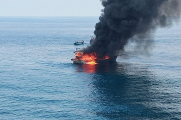 Satu ABK tewas dalam kebakaran kapal di Perairan Pulau Berhala Sumut