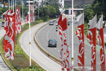 Semarak merah putih jelang HUT Kemerdekaan ke-76 RI di Ibu Kota