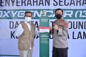 Polda Lampung terima 13,5 ton oksigen dari Tanoto Foundation