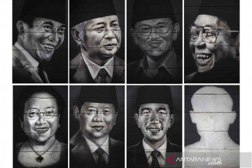 Mural wajah Presiden Indonesia