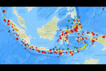 Rentetan gempa terjadi di busur Jawa dalam empat hari terakhir