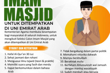 Kemenag buka seleksi imam masjid untuk Uni Emirat Arab