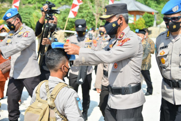 Pembaretan Satgas FPU 3 MINUSCA di Pulau Tegal Mas Lampung