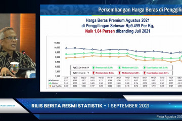 BPS catat harga gabah naik di atas tiga persen pada Agustus