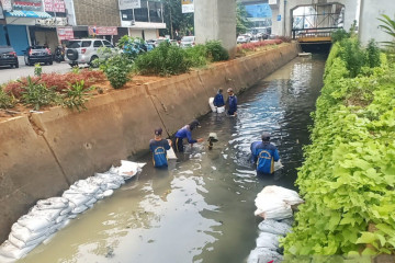 Sudin SDA Jakut keruk lumpur saluran jalan protokol jelang musim hujan