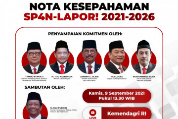 Lima K/L tandatangani Nota Kesepahaman SP4N-LAPOR